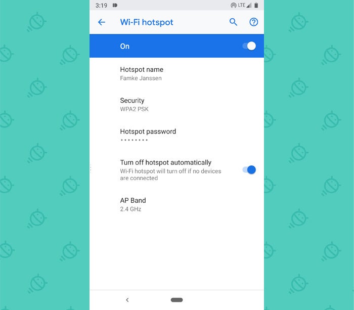 Android P Elements - Wi-Fi Hotspot