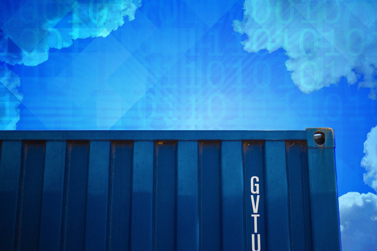 container blue binary cloud storage shipping by victoire joncheray via unsplash