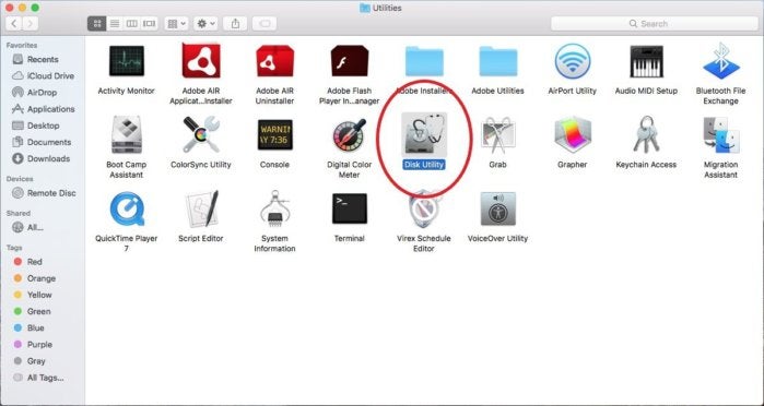 disk utility icon red circle