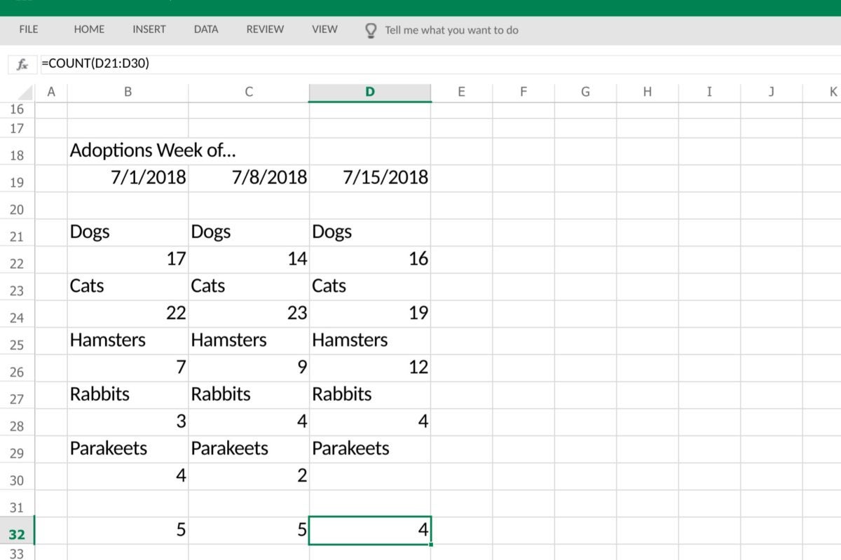 Count Function Example