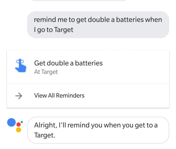 Google Assistant location reminders