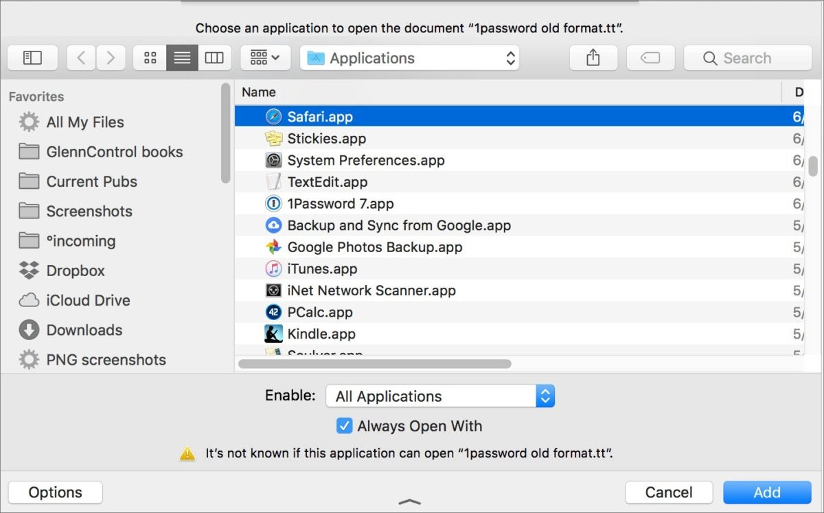 change default program for a file type mac