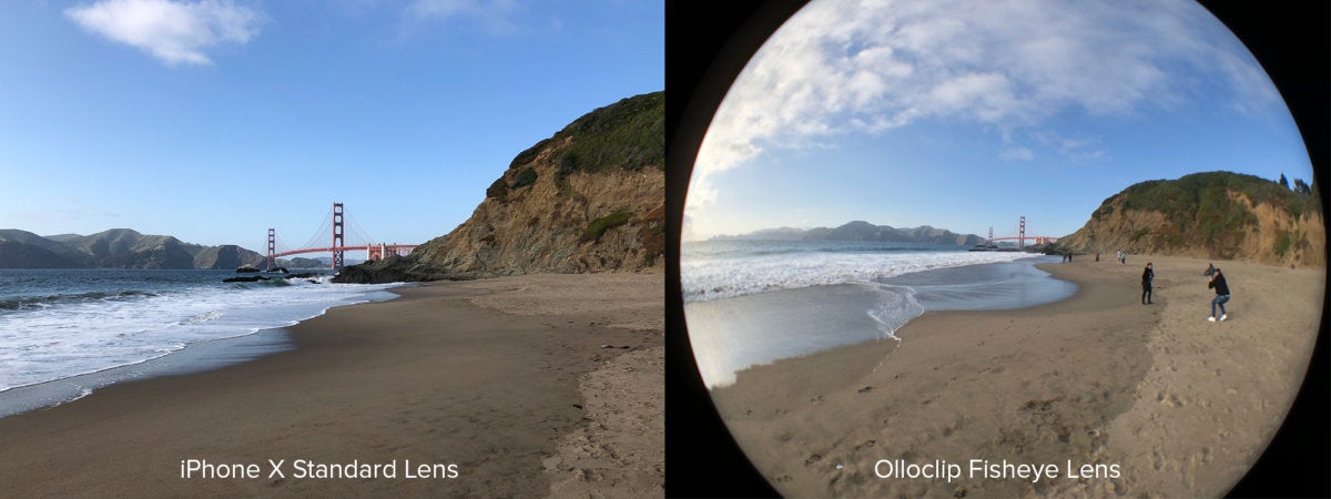 Olloclip fisheye comparison Golden Gate Bridge
