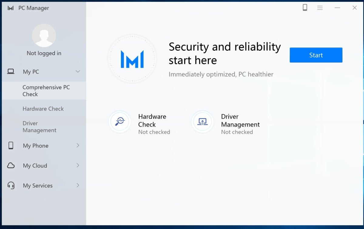 Huawei Matebook X Pro pc manager start