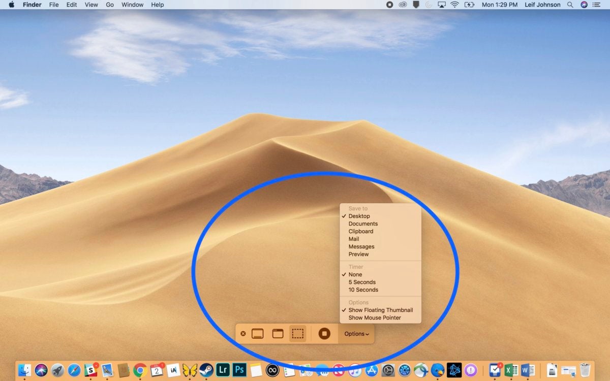 Screenshot Tool in macOS Mojave