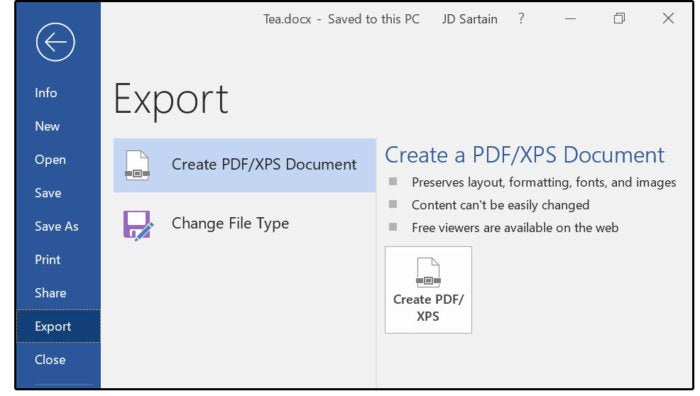 07b option supplémentaire pour enregistrer au format pdf est d'exporter vers un pdf