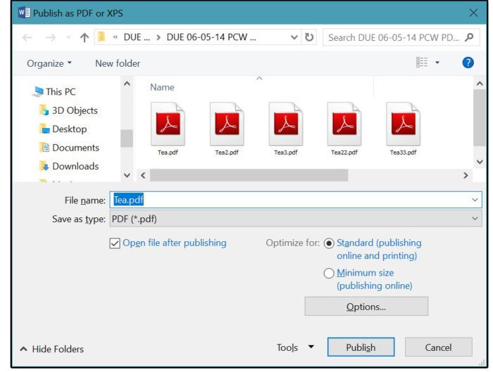 07b2 publish the exported pdf file