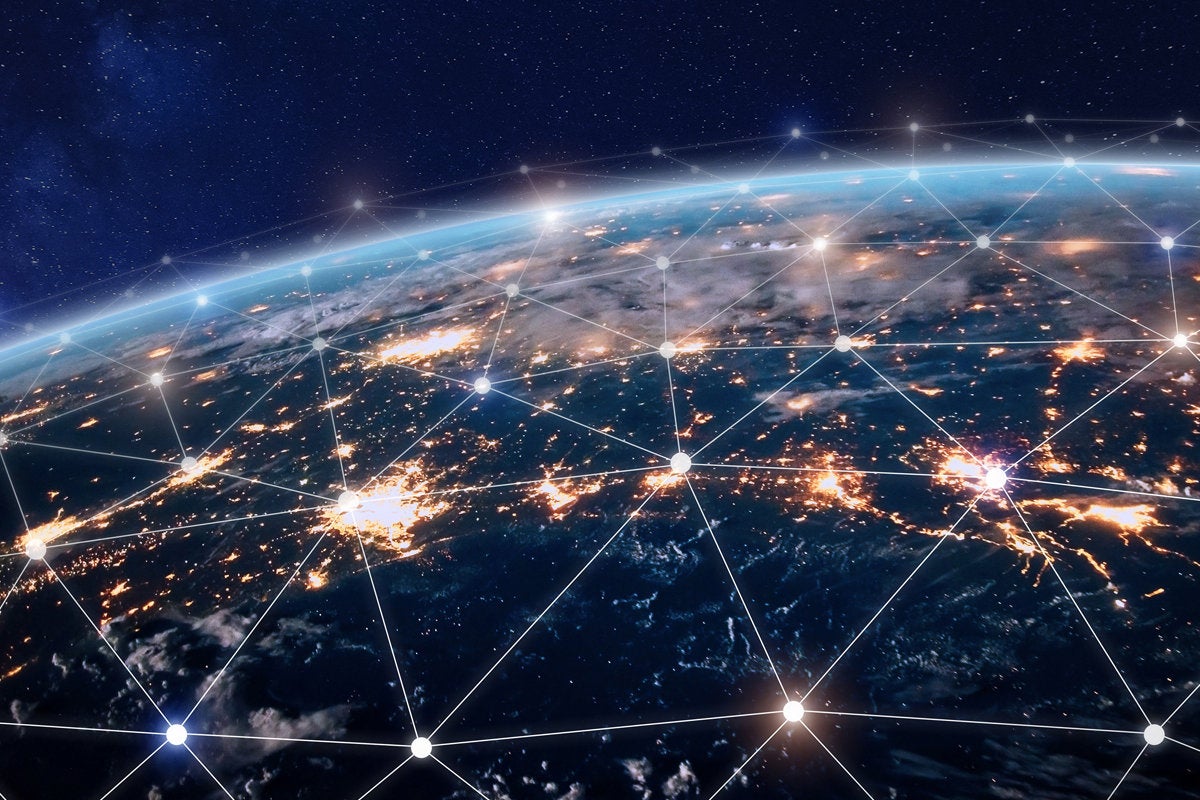 1 network internet connected grid earth power satellite view