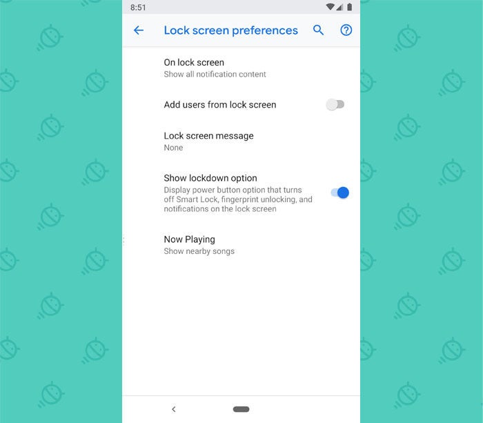 android pie message preview lock screen