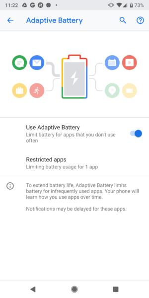 android pie adaptice battery