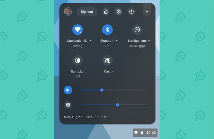 Chrome OS Quick Settings