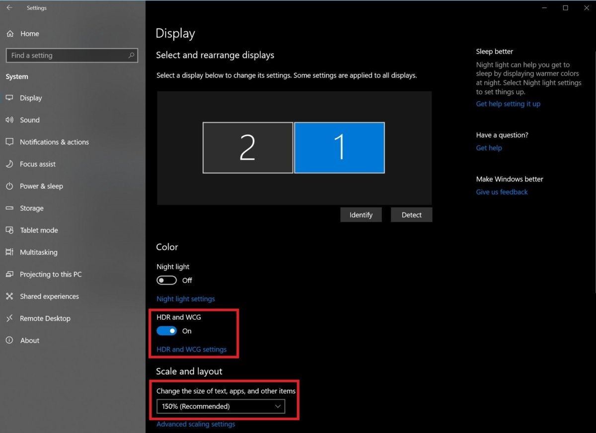 enable hdr windows 10