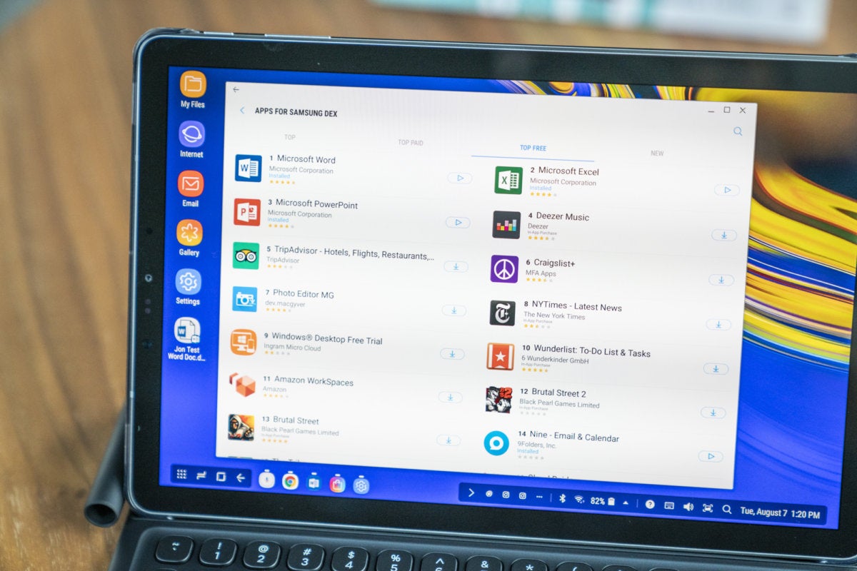galaxy tab s4 dex apps