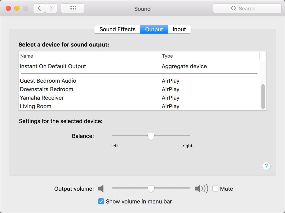 mac911 input choices for airplay