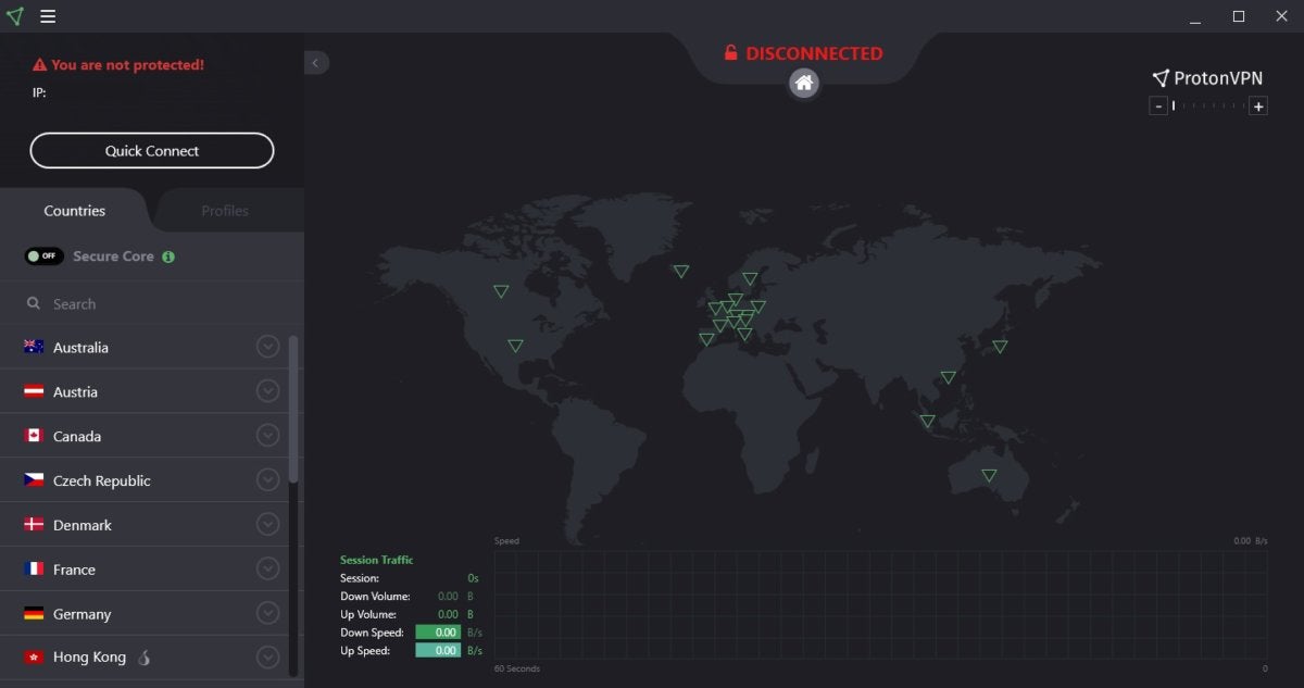 protonvpn dashboard