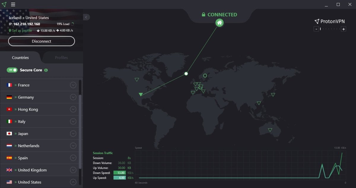 protonvpn countries