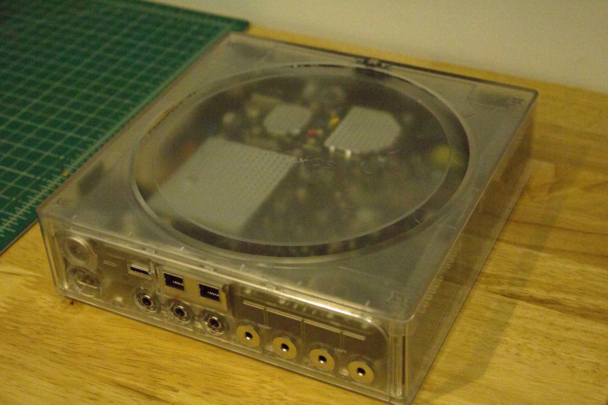 sonos amp prototype in clear enclosure