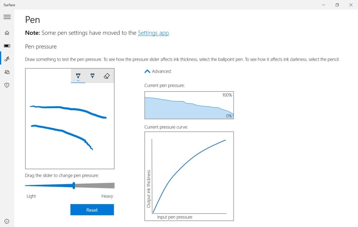 Microsoft Surface Go surface app pen pressure