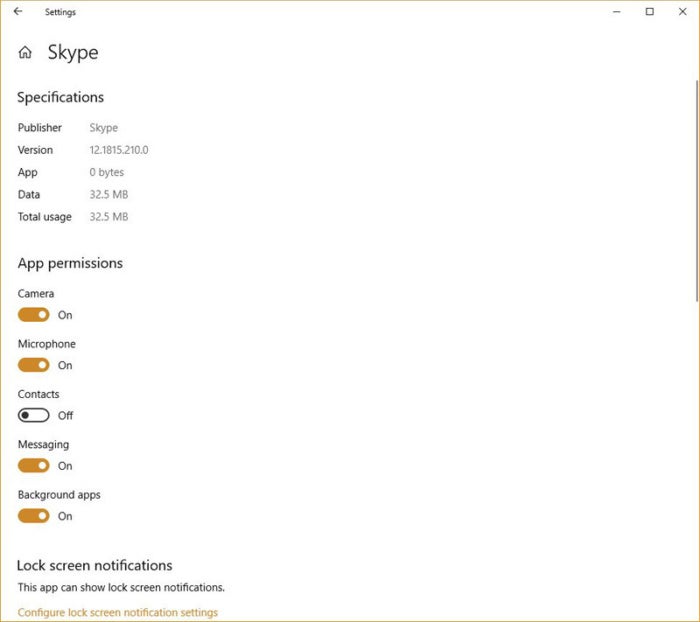   Windows 10 Privacy Program Skype 