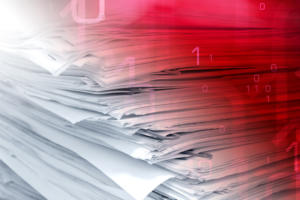 1 volume of data breach pile of paper confidential documents