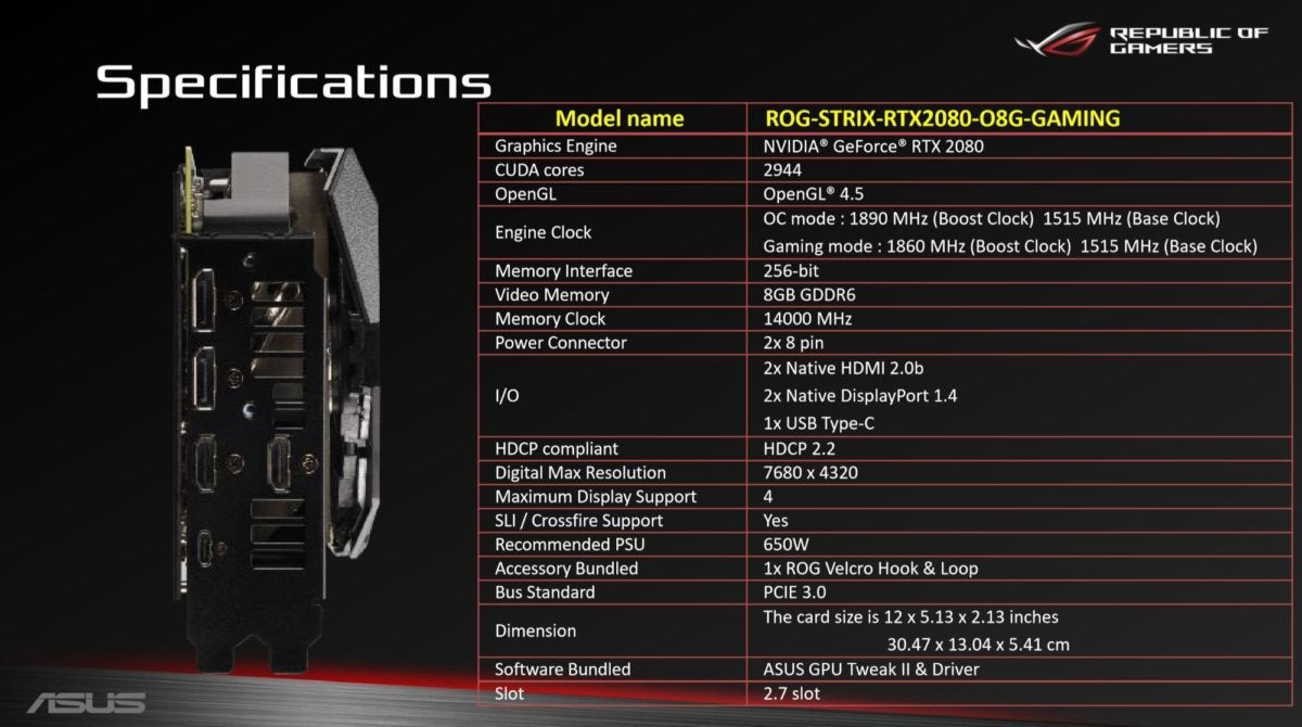 asus rog strix 2080 specs