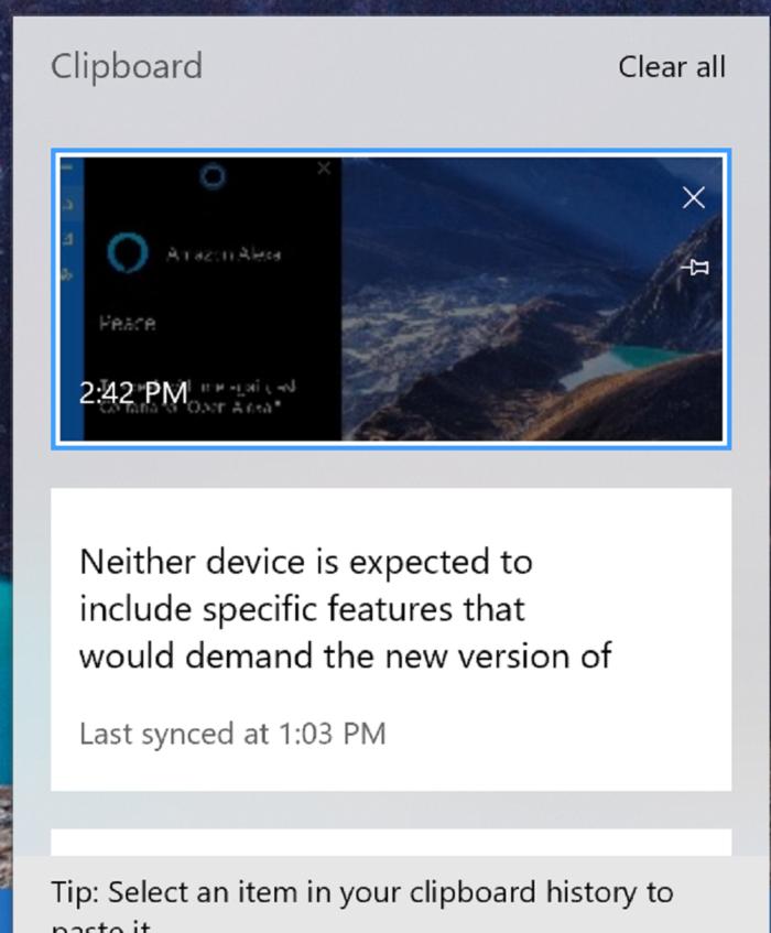 windows 10 october update clipboard large