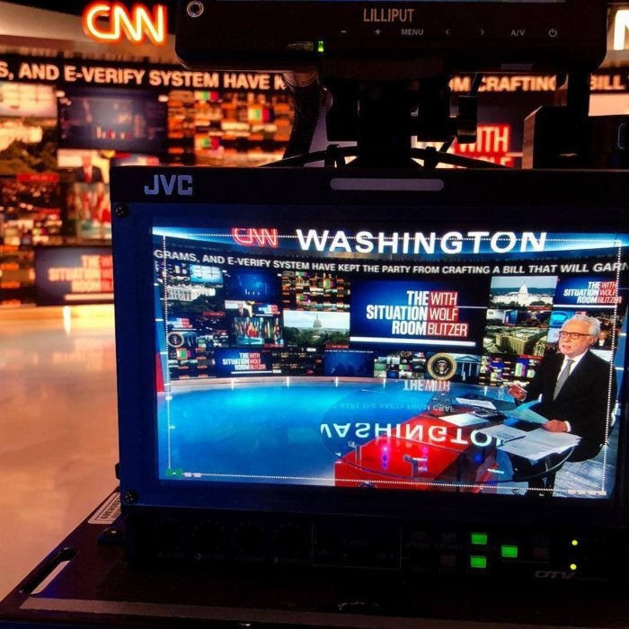 Instagram post by CNN showing the CNN Situation Room studio