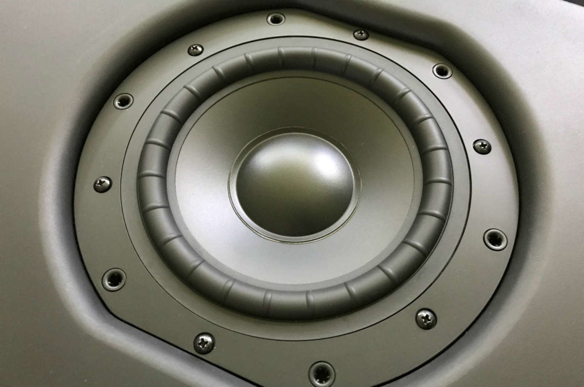 Detail view of the Pulse Subwoofer’s driver.