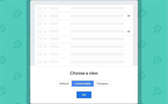 Display density of minimalist Gmail interface