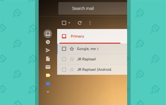 Interfaz minimalista de Gmail: panel lateral