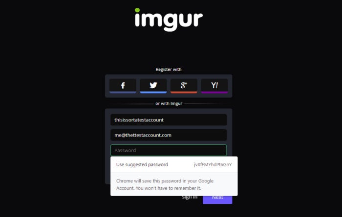 imgur test account