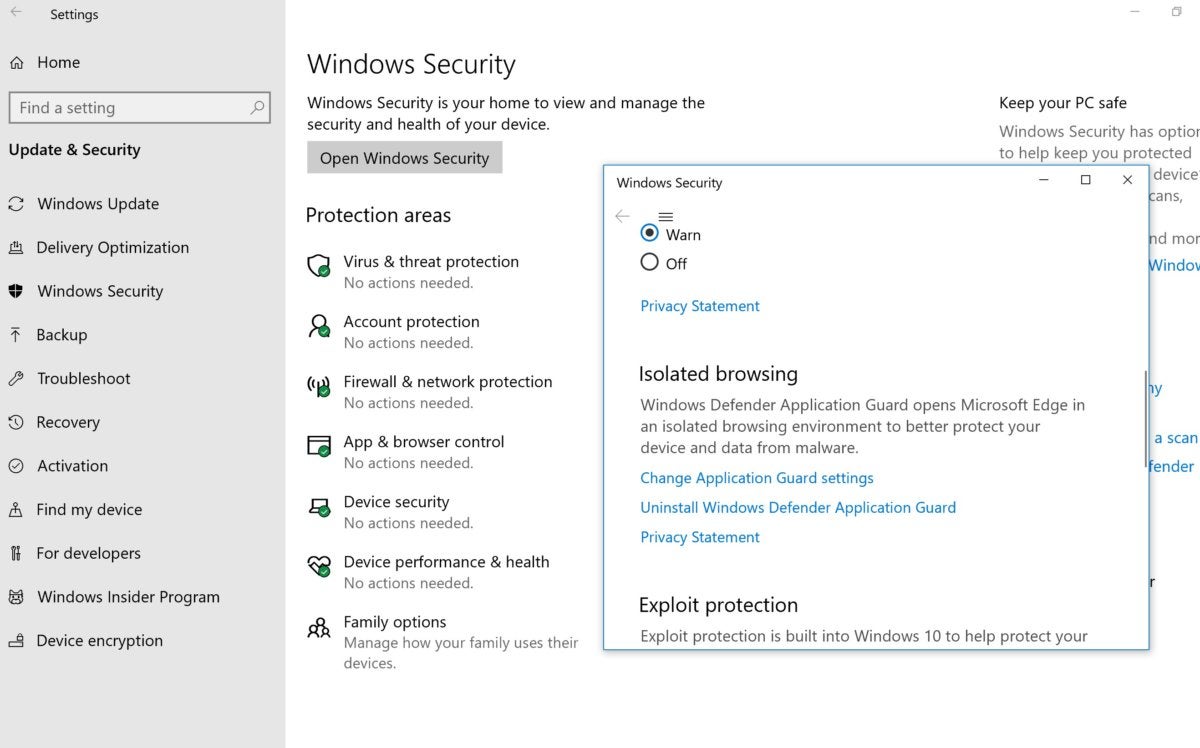 isolated browsing wdag