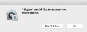 mojave mic access warning