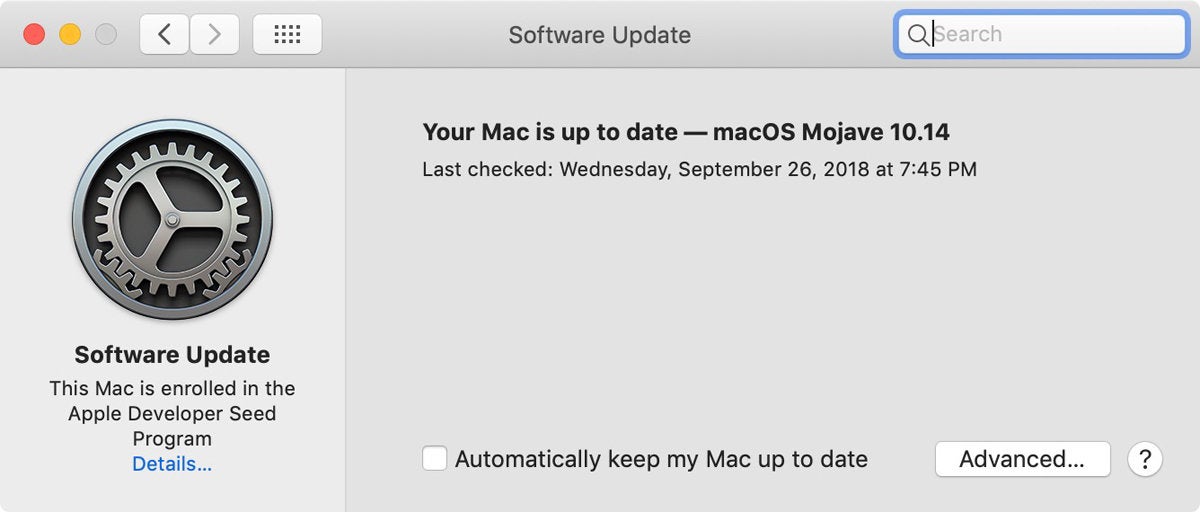 mojave software update