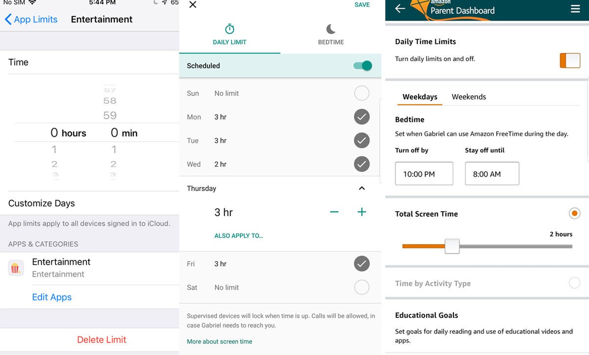 parent control vs daily limits