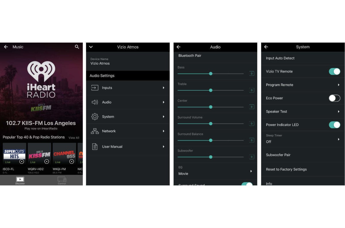 Vizio’s SmartCast app gives you control over music, media, and audio settings.