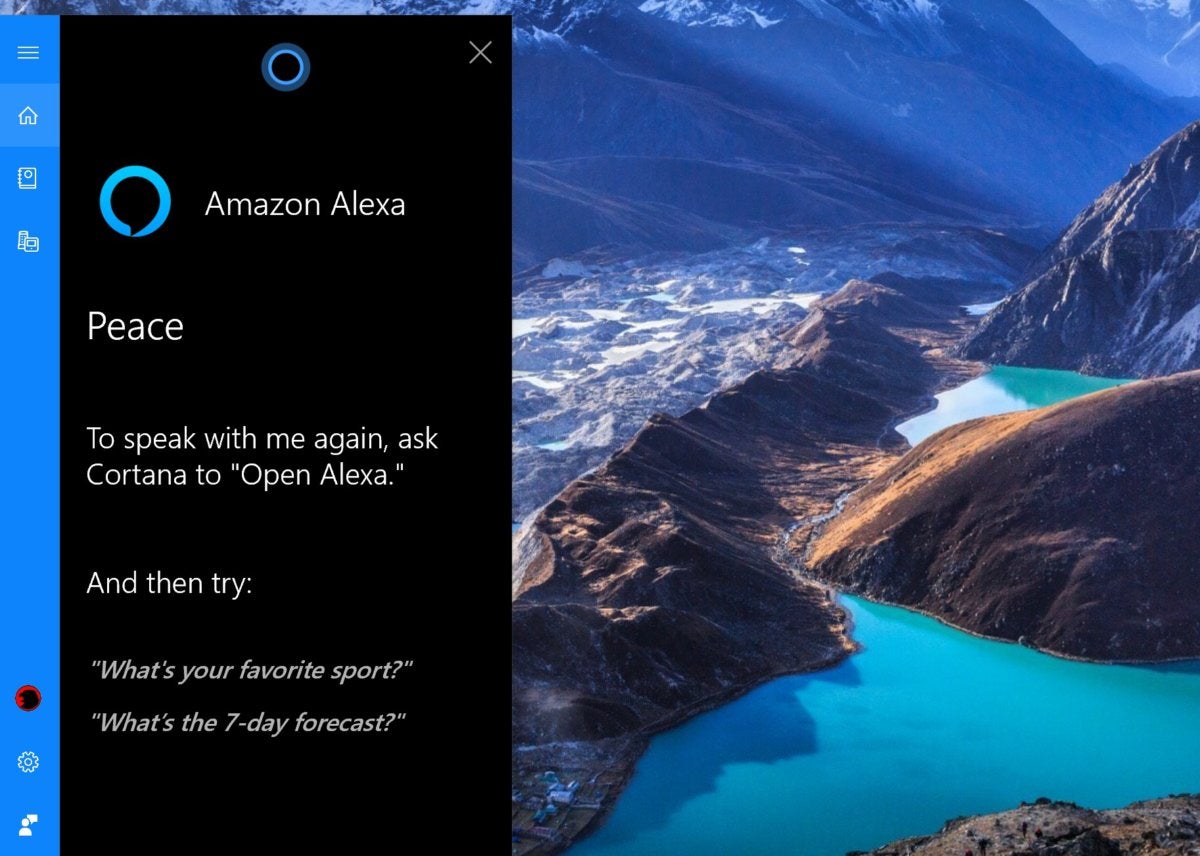Microsoft Windows 10 October Update talking with alexa 2
