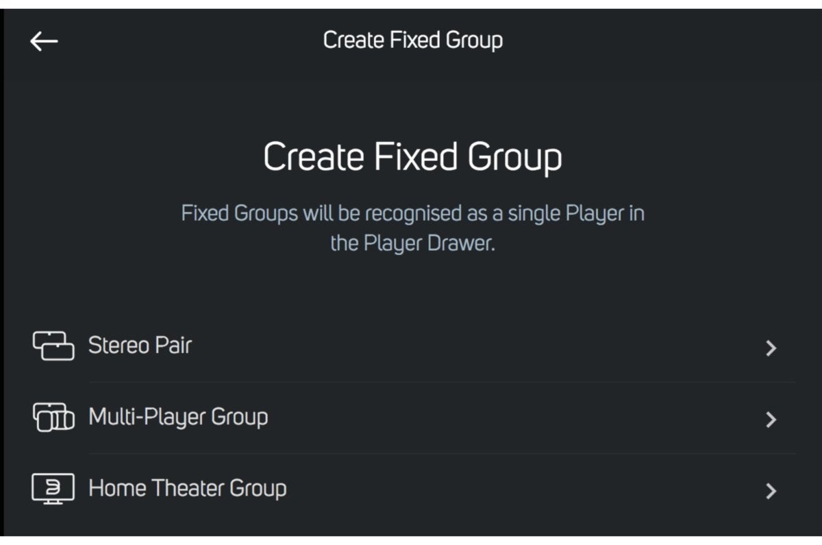 Bluesound’s powerful feature set allowed me the option of cfreating groups for whole home streaming.