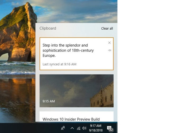 Windows 10 October 2018 Update Clipboard