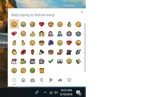 Windows 10 October 2018 Update new emoji