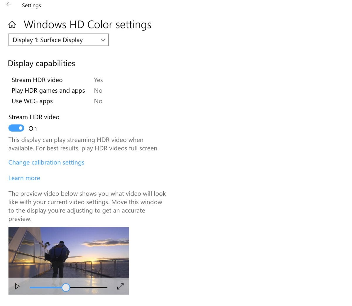windows hd color settings Windows 10 October 2018 microsoft