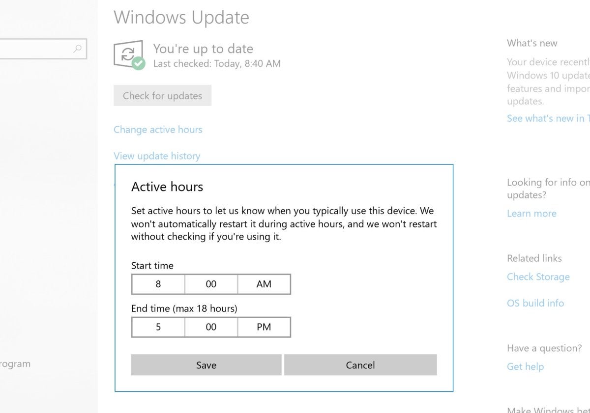 windows update active hours