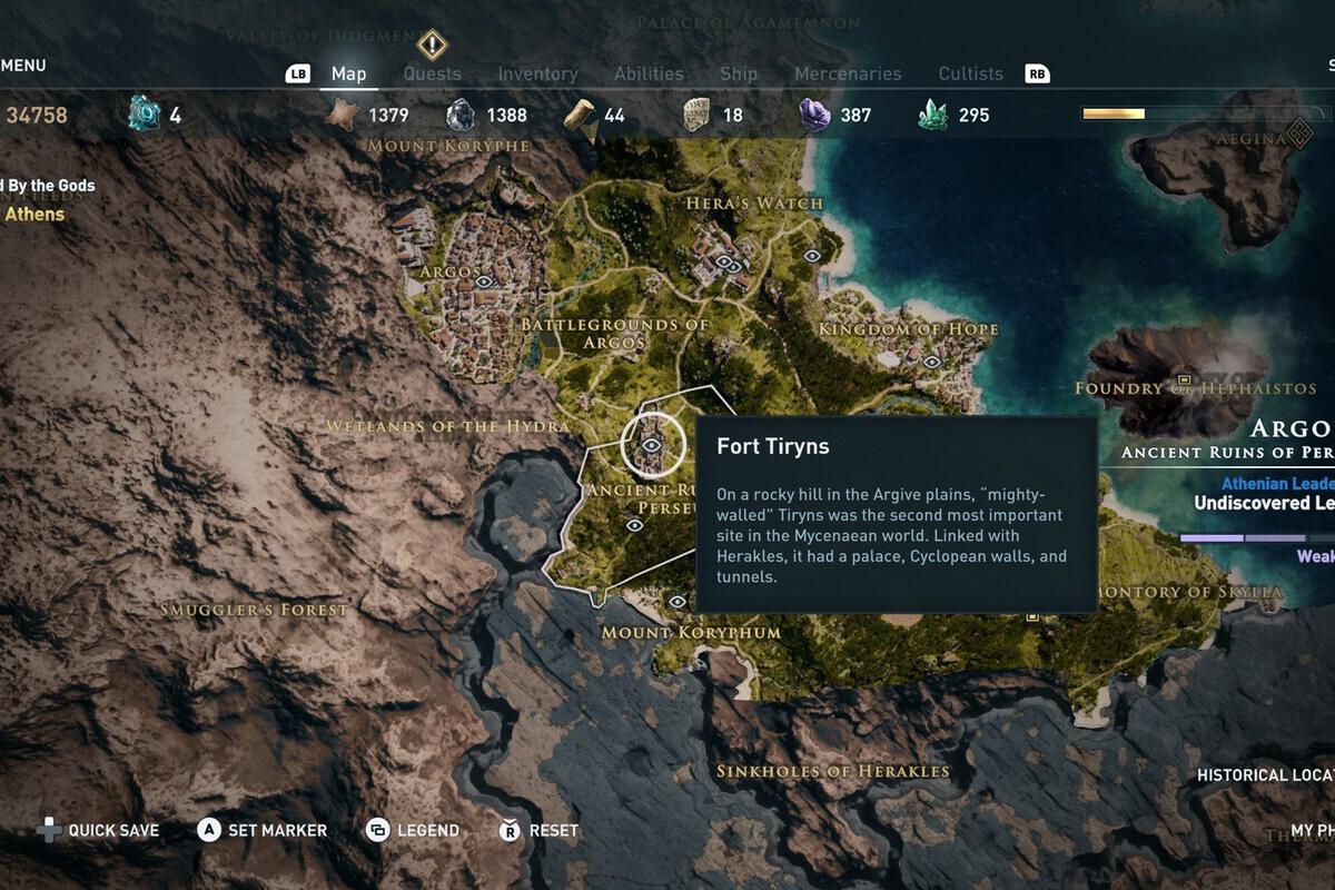 assassin creed odyssey map