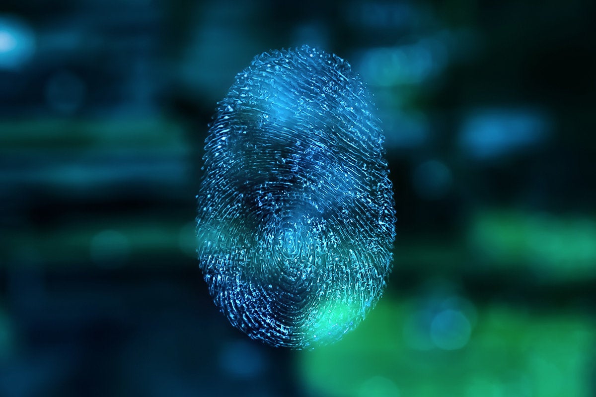 blue green abstract finger print identity bio security fingerprint