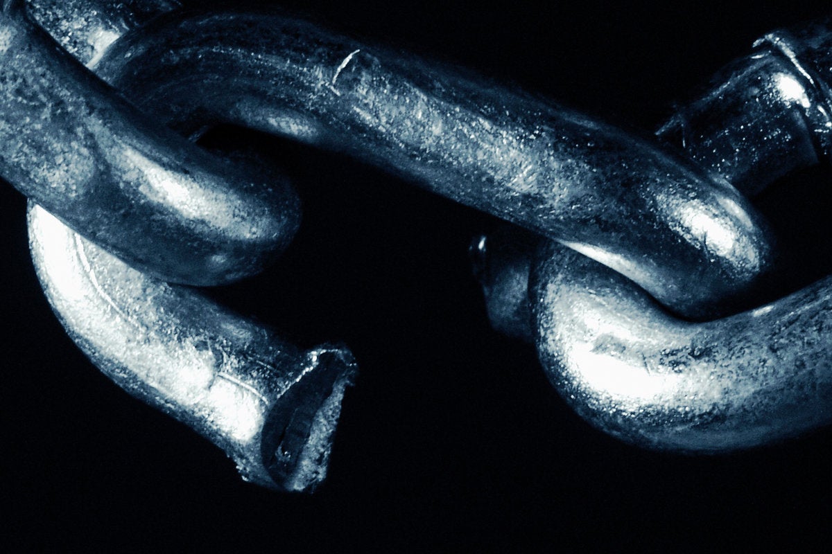 broken chain metal link security breach