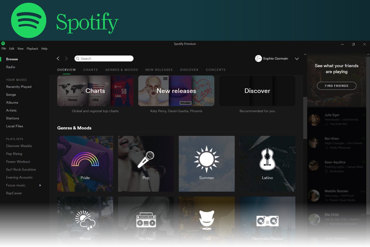 Spotify pc download. Spotify Интерфейс ПК. Spotify приложение для Windows. Спотифай на компьютер. Спотифай премиум Интерфейс.