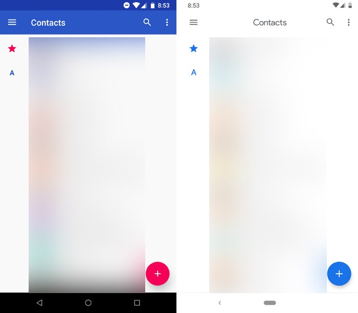 Google App Redesigns: Contacts