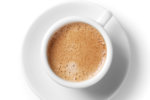 java coffee cup of coffee mug white saucer froth