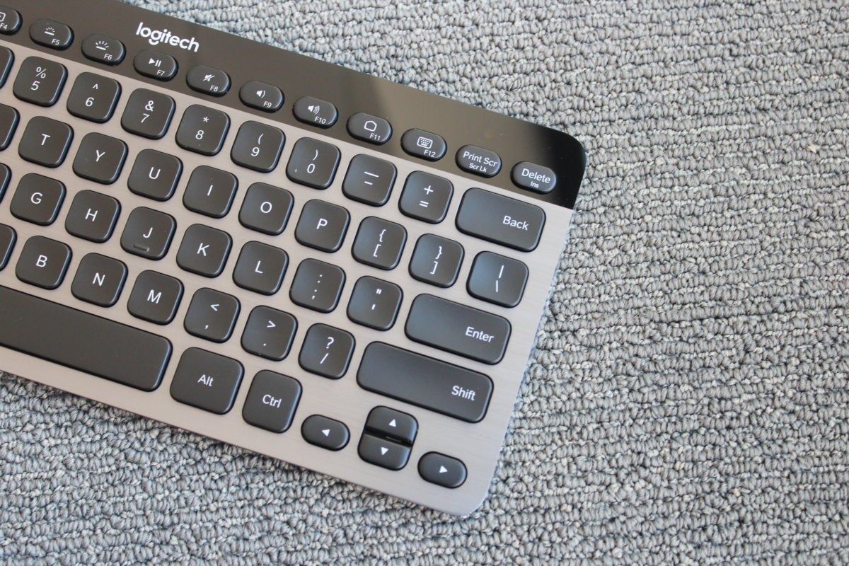 Logitech K810 Multi device keyboard on the right
