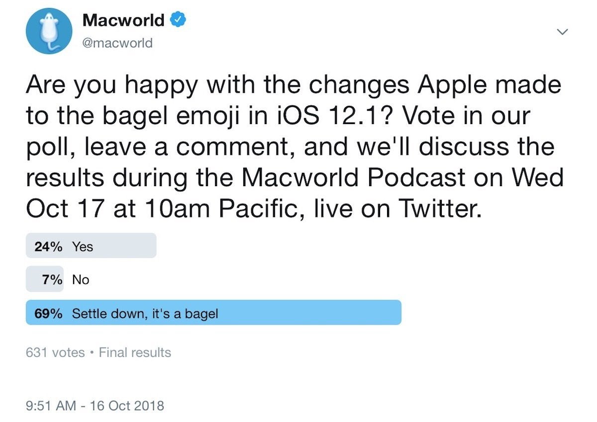 macworld podcast bagel poll 101718